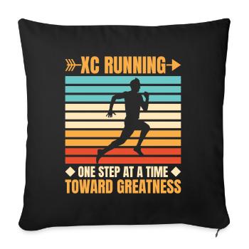 Cadeau de course XC amusant Édition XC Runner - Housse de coussin décorative 45 x 45 cm - noir - Devant
