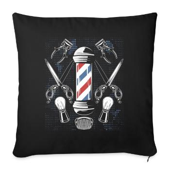 Chemise de coiffeur L’élégance à chaque coupe - Housse de coussin décorative 45 x 45 cm - noir - Devant