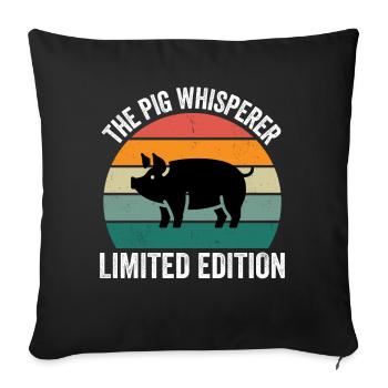 Le chuchoteur de cochons - Housse de coussin décorative 45 x 45 cm - noir - Devant