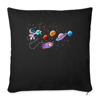 Space, Space, Nerd, Geed, Science Meme - Sofa pillowcase 17,3'' x 17,3'' (45 x 45 cm) - black - Front