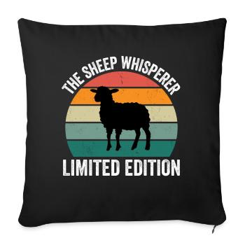 The Sheep Whisperer - Sofa pillowcase 17,3'' x 17,3'' (45 x 45 cm) - black - Front