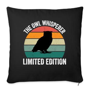 The Owl Whisperer - Sofa pillowcase 17,3'' x 17,3'' (45 x 45 cm) - black - Front