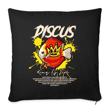 Diskusfisch Buntbarsch Fischhalter Streetwear - Sofakissenbezug 45 x 45 cm - Schwarz - Vorne