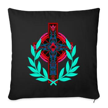 Cross Crosses Crucifix - Sofa pillowcase 17,3'' x 17,3'' (45 x 45 cm) - black - Front