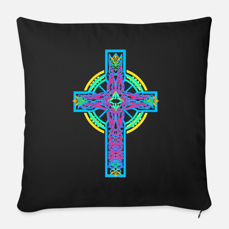 Jesus Gott Kreuz Kreuze Kruzifix - Sofakissenbezug 45 x 45 cm - Schwarz