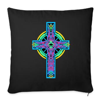 Croix Croix Crucifix - Housse de coussin décorative 45 x 45 cm - noir - Devant