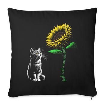 La meilleure maman chat de tous les temps - Housse de coussin décorative 45 x 45 cm - noir - Devant