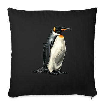 Pingouin Kawaii Pingouin mignon - Housse de coussin décorative 45 x 45 cm - noir - Devant