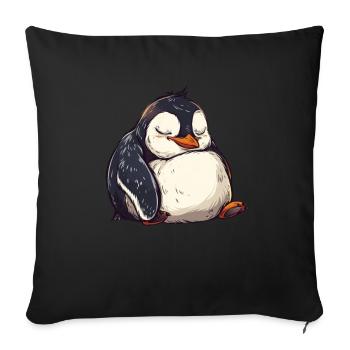 Pingouin Kawaii Pingouin mignon - Housse de coussin décorative 45 x 45 cm - noir - Devant