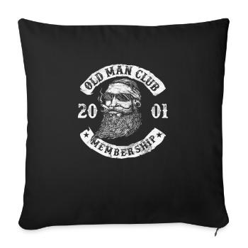 2001 Birthday Old Man Club since - Sofa pillowcase 17,3'' x 17,3'' (45 x 45 cm) - black - Front