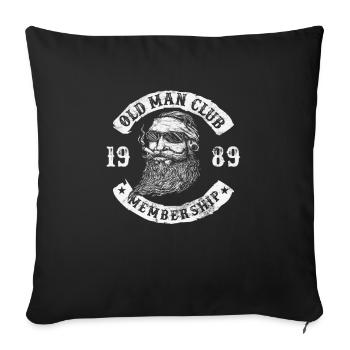 1989 Anniversaire Old Man Club depuis - Housse de coussin décorative 45 x 45 cm - noir - Devant