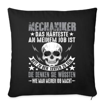 Mechanic Kfz Kfz Mechaiker Lustig Spruch - Sofa pillowcase 17,3'' x 17,3'' (45 x 45 cm) - black - Front