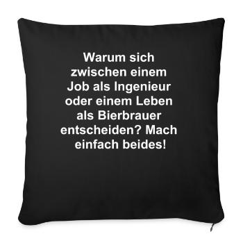 Engineer Gift - Sofa pillowcase 17,3'' x 17,3'' (45 x 45 cm) - black - Front