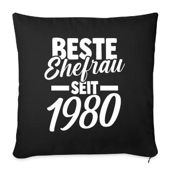 Meilleure épouse de la Saint-Valentin depuis 1980 - Housse de coussin décorative 45 x 45 cm - noir - Devant
