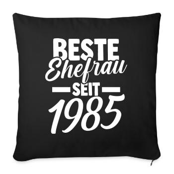 Valentine's Day Best Wife Since 1985 - Sofa pillowcase 17,3'' x 17,3'' (45 x 45 cm) - black - Front