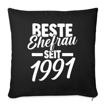 Valentine's Day Best Wife Since 1991 - Sofa pillowcase 17,3'' x 17,3'' (45 x 45 cm) - black - Front