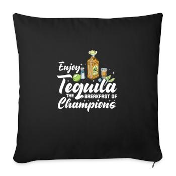 Tequila Sunrise Saufen Party Mexiko Geschenk - Sofakissenbezug 45 x 45 cm - Schwarz - Vorne