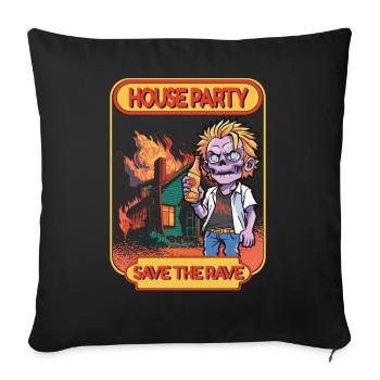 Hardcore Rave Music Raver des années 90 EDM DJ Rave - Housse de coussin décorative 45 x 45 cm - noir - Devant