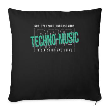 Hardcore Rave Music Raver, EDM, House Music - Sofa pillowcase 17,3'' x 17,3'' (45 x 45 cm) - black - Front