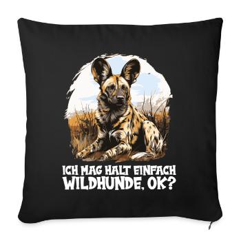 Wild Dogs Wild Dog - Sofa pillowcase 17,3'' x 17,3'' (45 x 45 cm) - black - Front