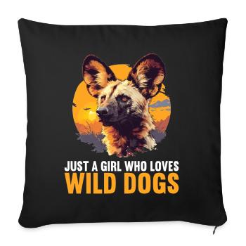 Wild Dogs Wild Dog - Sofa pillowcase 17,3'' x 17,3'' (45 x 45 cm) - black - Front