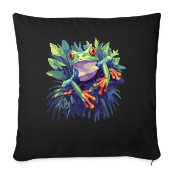 Tree Frog Baumfrösche Baumfrosch - Sofakissenbezug 45 x 45 cm - Schwarz - Vorne