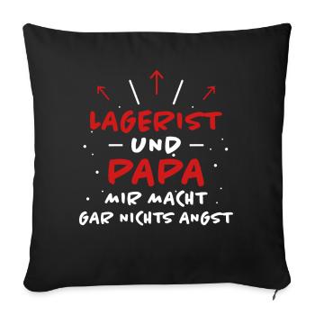 Lagerist Spruch Logistik Lustige Lagerist Geschenk - Sofakissenbezug 45 x 45 cm - Schwarz - Vorne