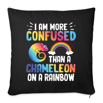 I'm more confused than a chameleon - Sofa pillowcase 17,3'' x 17,3'' (45 x 45 cm) - black - Front