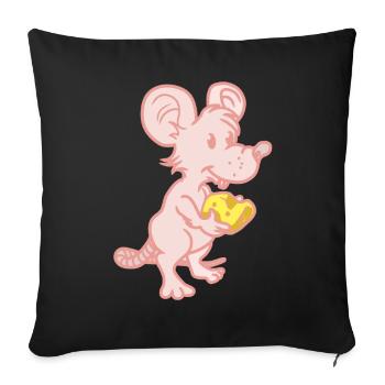 Souris - Housse de coussin décorative 45 x 45 cm - noir - Devant