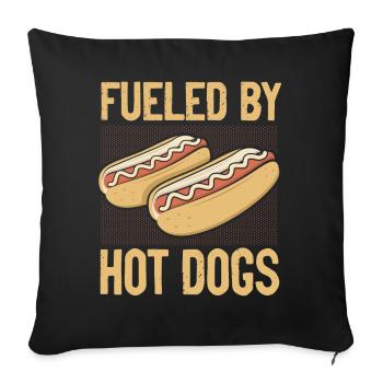 Hot Dog Adulte Alimenté Par Les Hot-Dogs - Housse de coussin décorative 45 x 45 cm - noir - Devant