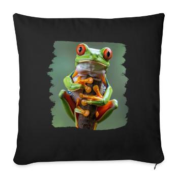 Tree Frog Baumfrösche Baumfrosch - Sofakissenbezug 45 x 45 cm - Schwarz - Vorne