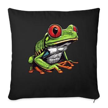 Tree Frog Baumfrösche Baumfrosch - Sofakissenbezug 45 x 45 cm - Schwarz - Vorne