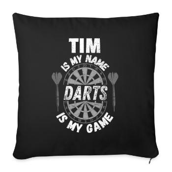 Cadeau de fléchettes personnalisé, design pour les joueurs de fléchettes - Housse de coussin décorative 45 x 45 cm - noir - Devant
