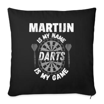 Darts design for Martijn, the fan of darts sport - Sofa pillowcase 17,3'' x 17,3'' (45 x 45 cm) - black - Front