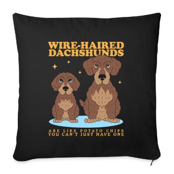 Wire-haired Dachshund Dachshund Dachshund Gift - Sofa pillowcase 17,3'' x 17,3'' (45 x 45 cm) - black - Front