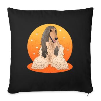 Afghan Greyhound Dog Dog Owner Gift - Sofa pillowcase 17,3'' x 17,3'' (45 x 45 cm) - black - Front