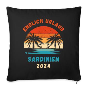 Sardinien Urlaub 2024 Sardegna Italien Idee - Sofakissenbezug 45 x 45 cm - Schwarz - Vorne