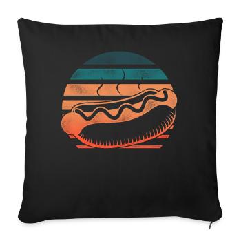 Hot Dog Adulte Rétro Vintage - Housse de coussin décorative 45 x 45 cm - noir - Devant