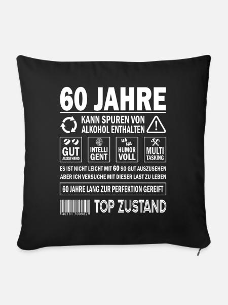60 Geburtstag Papa Opa Zur Perfektion Gereift - Sofakissenbezug 45 x 45 cm - Schwarz