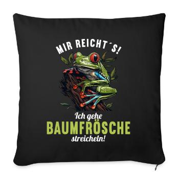 Tree Frog Baumfrösche Baumfrosch - Sofakissenbezug 45 x 45 cm - Schwarz - Vorne