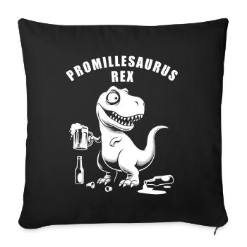 Promillesaurus Rex : le T-Rex buveur - Housse de coussin décorative 45 x 45 cm - noir - Devant