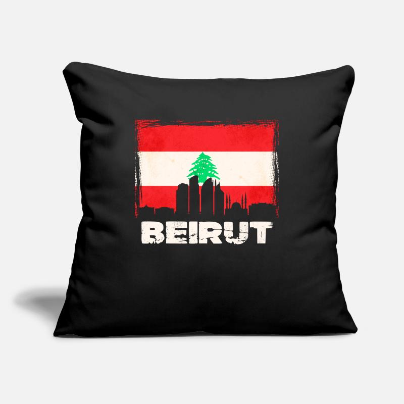Beyrouth Liban Drapeau Housse de coussin décorative 45 x 45 cm