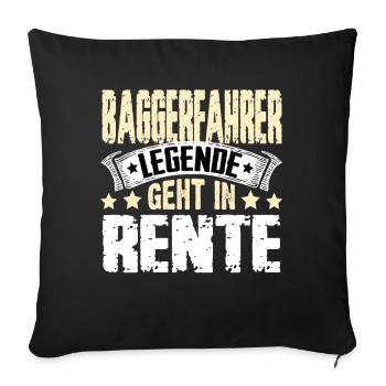 Excavator driver legend retires - Sofa pillowcase 17,3'' x 17,3'' (45 x 45 cm) - black - Front