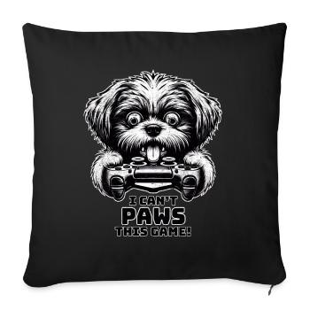Crazy Shih Tsu dog gamefreak gamers - Sofa pillowcase 17,3'' x 17,3'' (45 x 45 cm) - black - Front