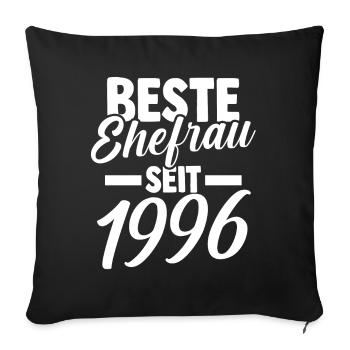 Valentine's Day Best Wife Since 1996 - Sofa pillowcase 17,3'' x 17,3'' (45 x 45 cm) - black - Front
