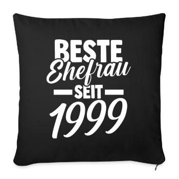 Valentine's Day Best Wife Since 1999 - Sofa pillowcase 17,3'' x 17,3'' (45 x 45 cm) - black - Front