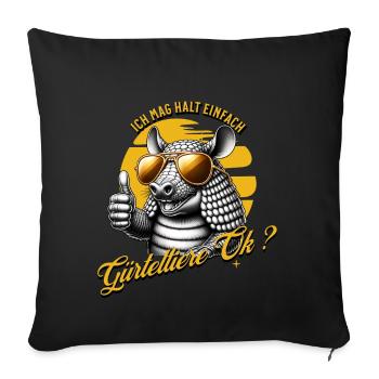 J’aime juste les tatous - Housse de coussin décorative 45 x 45 cm - noir - Devant