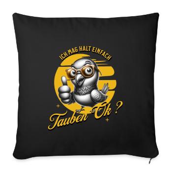 I just like pigeons - Sofa pillowcase 17,3'' x 17,3'' (45 x 45 cm) - black - Front