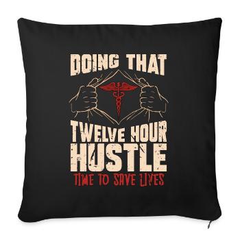 Geriatric Nurse Doing That Twelve Hour Caregiver - Sofa pillowcase 17,3'' x 17,3'' (45 x 45 cm) - black - Front