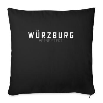 Würzburg Ma ville - Housse de coussin décorative 45 x 45 cm - noir - Devant